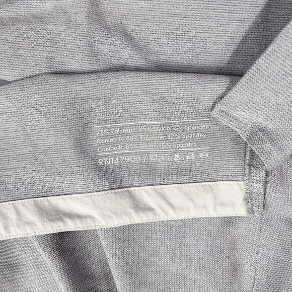 Outdoor Voices Men's Polo‎ Shirt Size Medium Gray Vented Short Sleeve Preppy - Picture 7 of 8